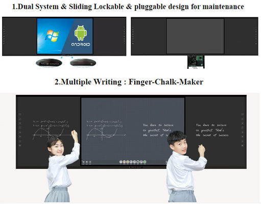 75 اینچ LED Smart Blackboard برای آموزش مدرسه تعاملی 350 Cd/m2