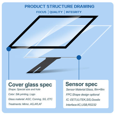TFT-LCD Capacitive Touch Screen Capacitive Touch Monitor 10 O ساعت زاویه مشاهده