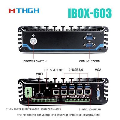 مینی کامپیوتر صنعتی IBOX-603 Plus با پردازنده Intel Core I5 6200U