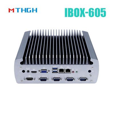 اینتل کور I5-8500T آلومینیوم شاسی مینی PC,Fanless صنعتی PC IBOX-605