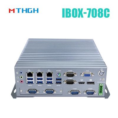 IBOX-708C صنعتی مینی کامپیوتر پشتیبانی از HDMI/DP/VGA 6*COM 8*USB3.0