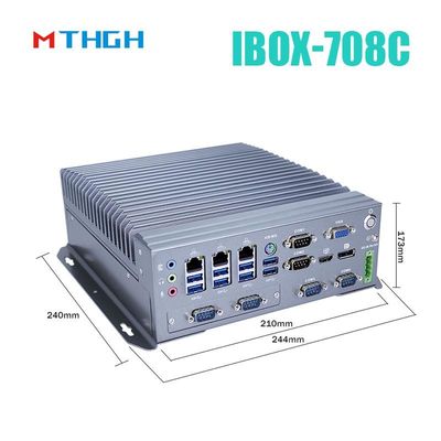 IBOX-708C صنعتی مینی کامپیوتر پشتیبانی از HDMI/DP/VGA 6*COM 8*USB3.0