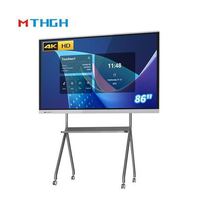 86 اینچ 16 9 صفحه نمایش لمسی تعاملی تخته سفید 4K 300cd / M2 فناوری مادون قرمز